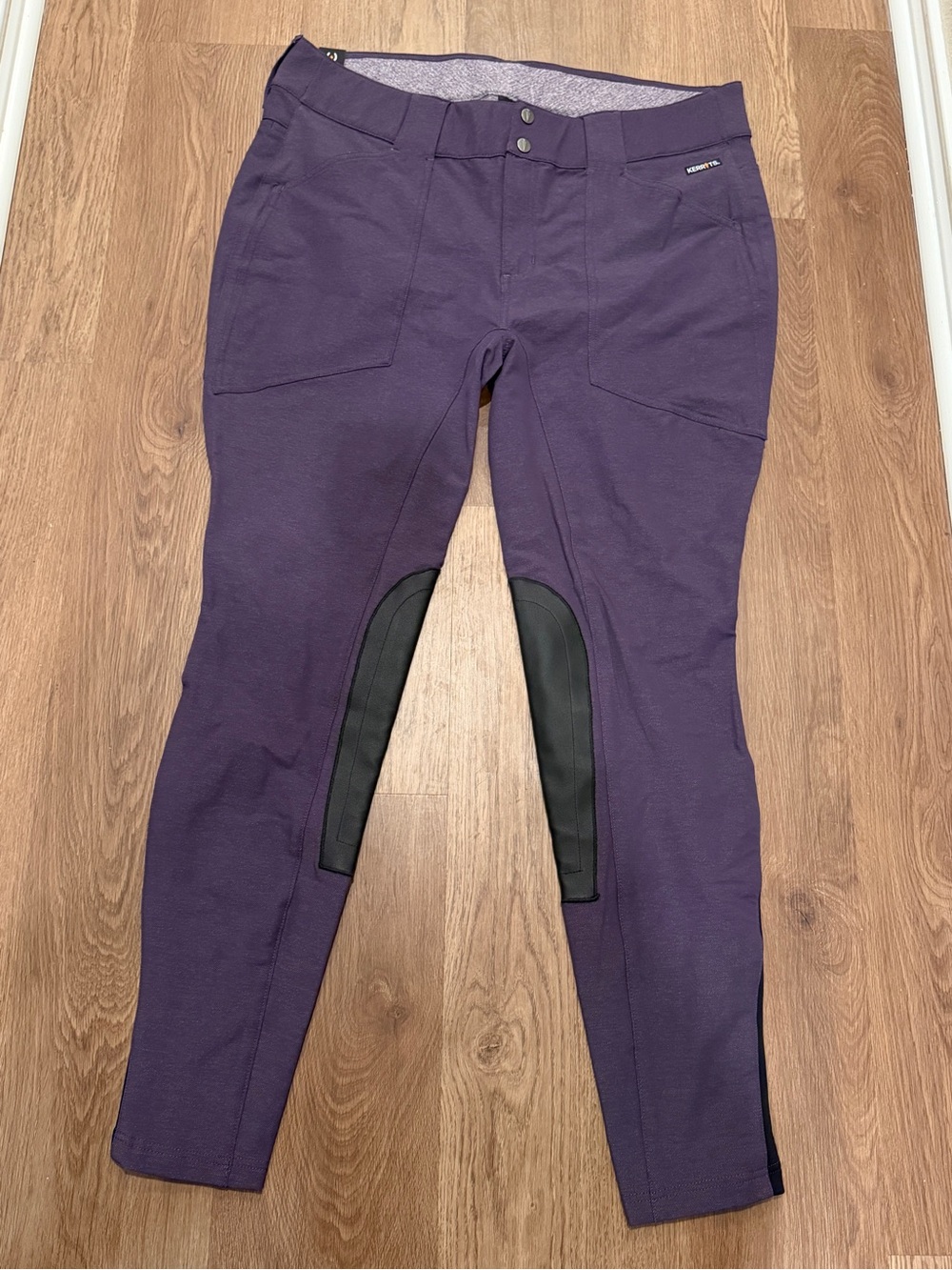 NWOT Kerrits Women's XL Knee Patch Riding Breeches Purple Equestrian Pants